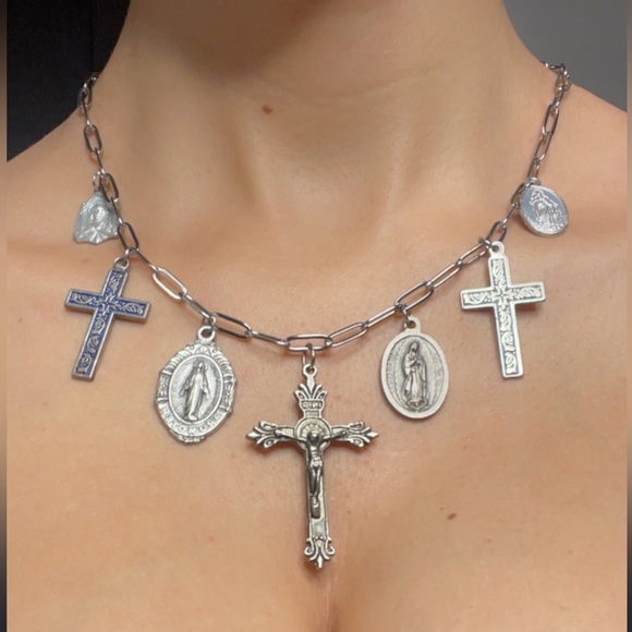 Saints Collection- A Cross The Universe handmade charm necklace.💫 - Picture 5 of 5